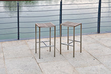 Set Of 4 Stainless Steel Square Bar Stool