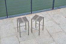 Set Of 4 Stainless Steel Square Bar Stool