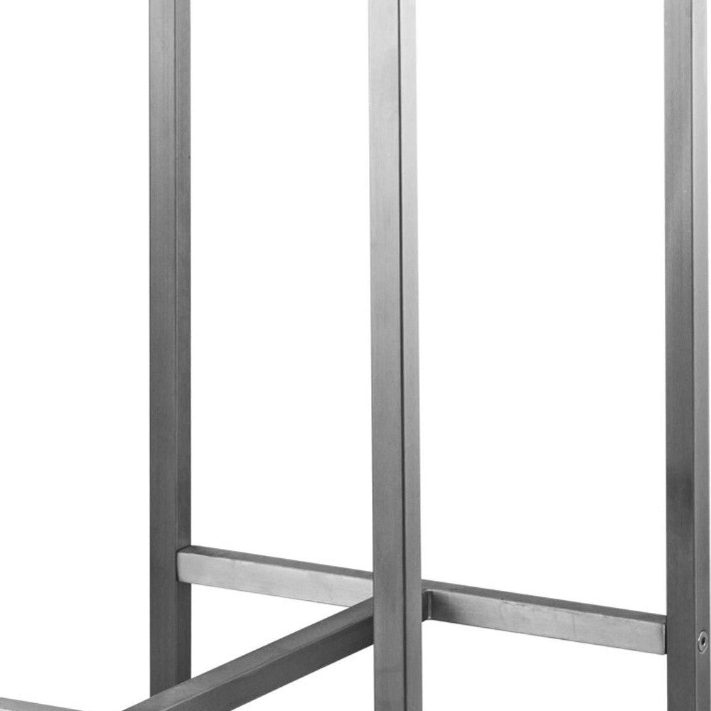 Set Of 4 Stainless Steel Square Bar Stool