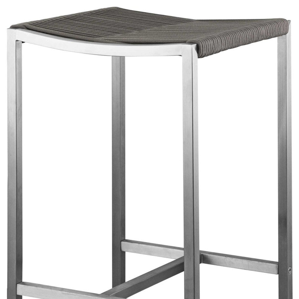 Set Of 4 Stainless Steel Square Bar Stool