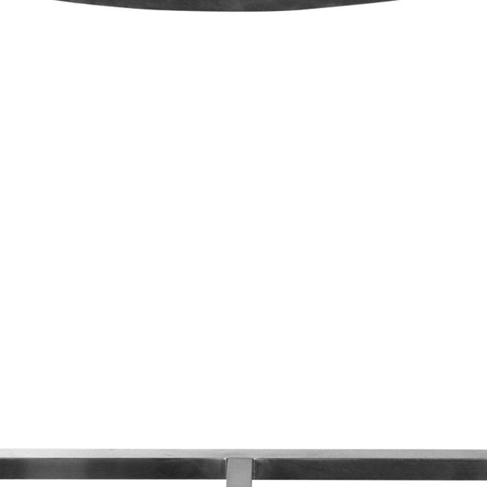 33 英寸棕色和銀色不銹鋼低背吧台高椅子帶腳凳