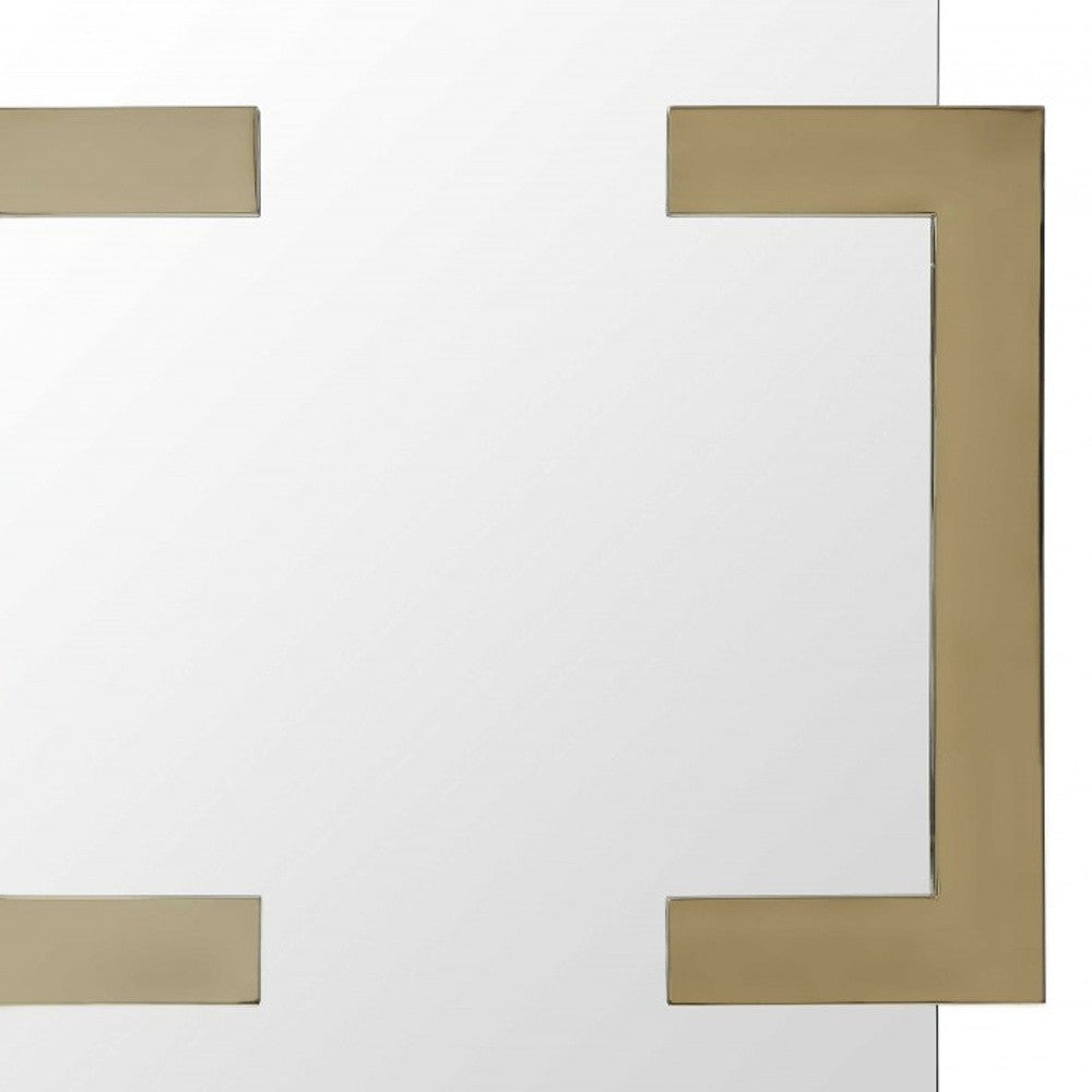 Espejo de Acero Inoxidable Dorado Pulido 35 X 35 X 2