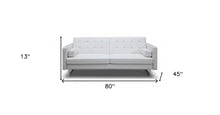 80 X 45 X 13 White Stainless Steel Sofa Bed