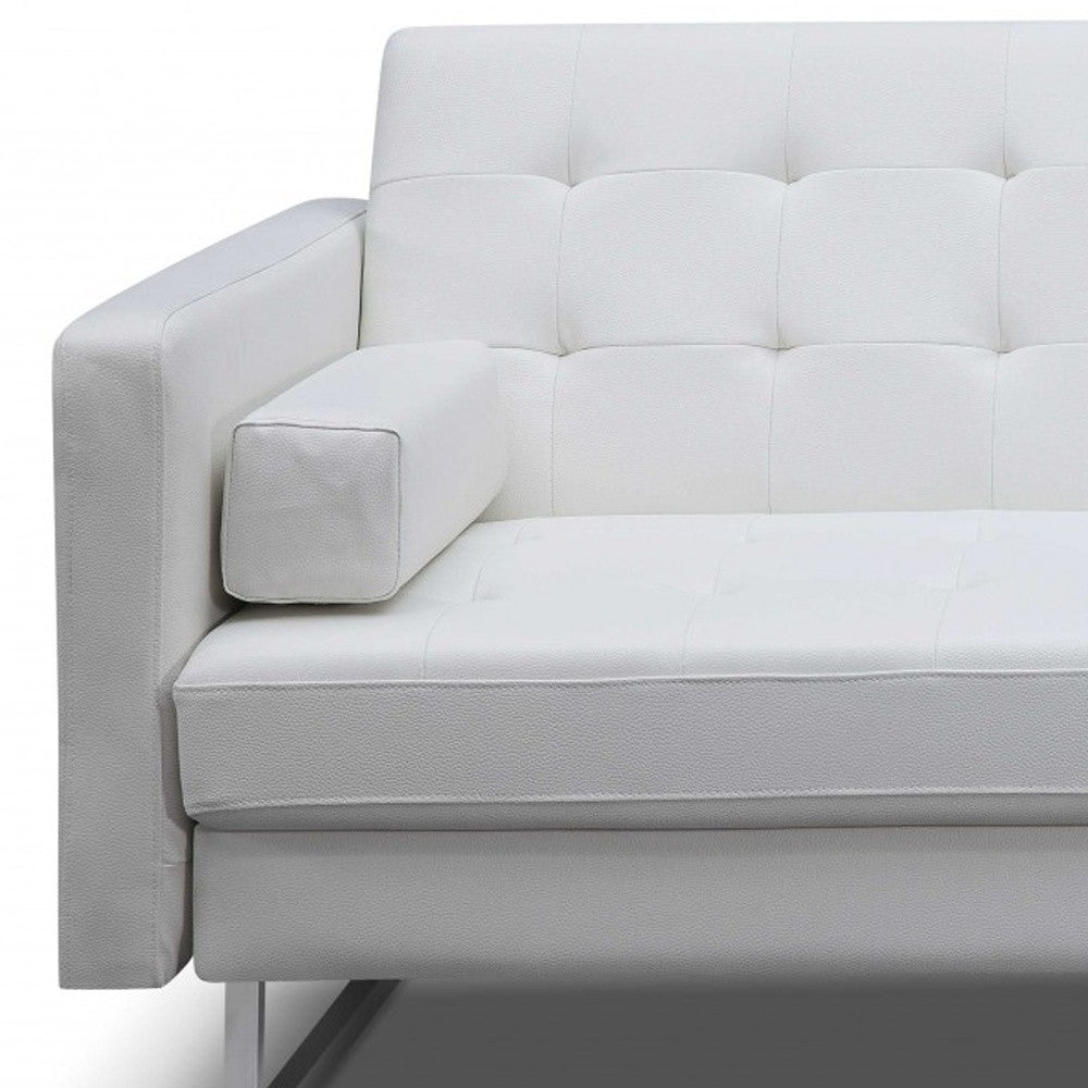80 X 45 X 13 White Stainless Steel Sofa Bed