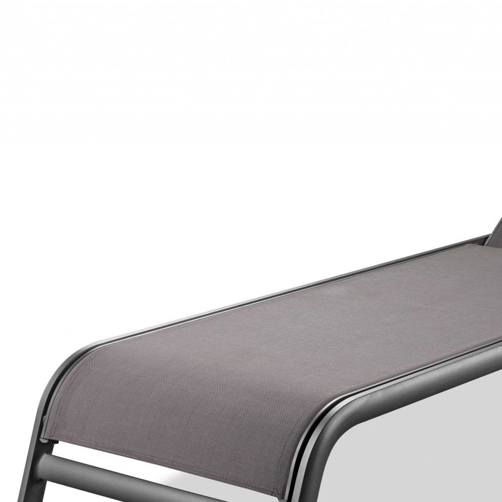 Set Of 2 Taupe Aluminum Chaise Lounges