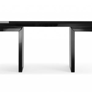 63 X 15 X 35 Black Lacquer Console