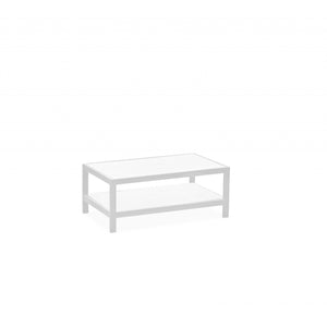 35 X 22 X 14.5 White Aluminum Coffee Table