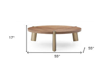 55 X 55 X 17 Walnut Stainless Steel Coffee Table