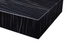 Black Genuine Marble And Brass Square Coffee Table 35