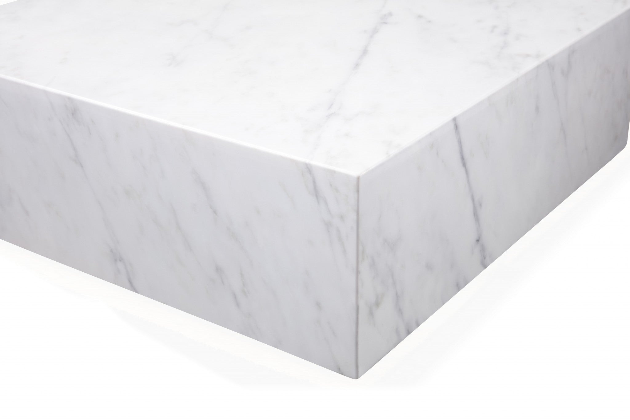 White Genuine Marble And Brass Square Coffee Table 35"