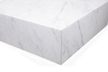 White Genuine Marble And Brass Square Coffee Table 35