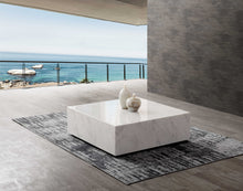 White Genuine Marble And Brass Square Coffee Table 35