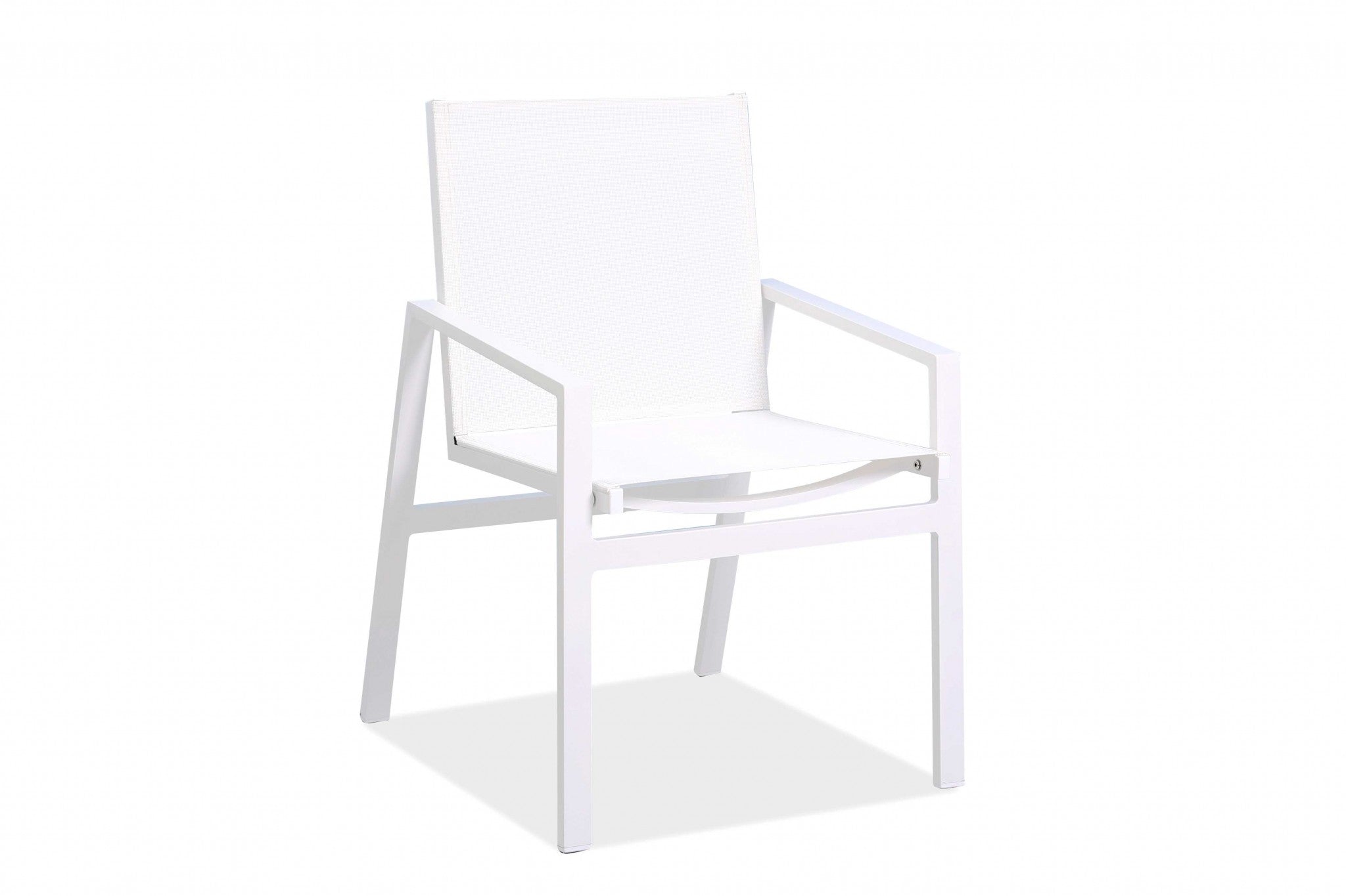 Set Of 2 White Aluminum Dining Armed Chairs