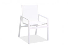 Set Of 2 White Aluminum Dining Armed Chairs