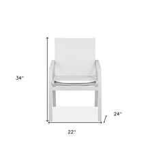 Set Of 2 White Aluminum Dining Armed Chairs