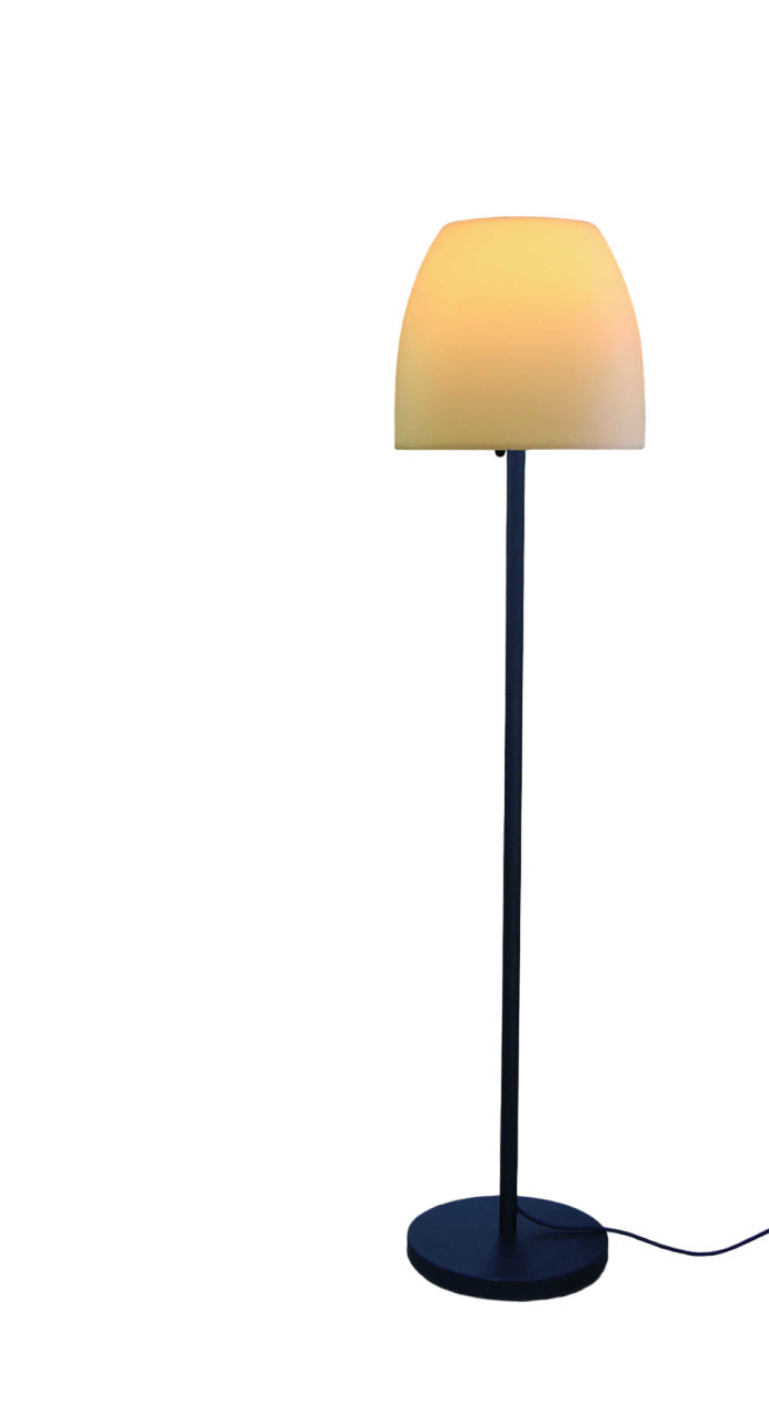 Traditional Shaped Floor Lamp With White Bowl Shade 60"