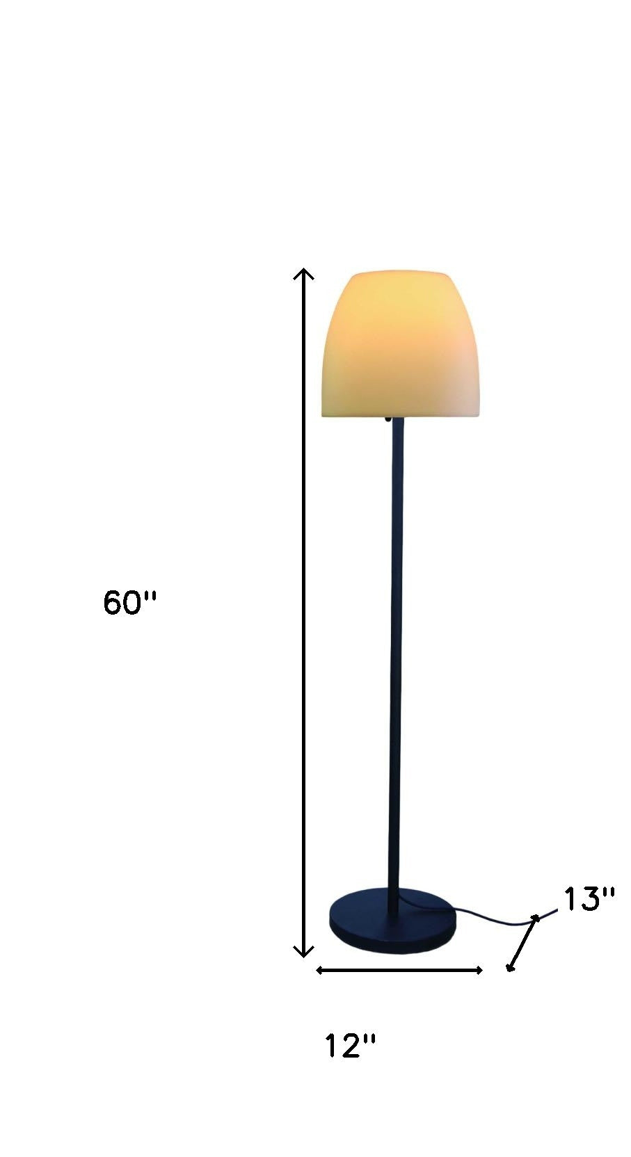 Traditional Shaped Floor Lamp With White Bowl Shade 60"