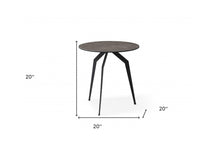 20 X 20 X 20 Black Ceramic Iron Side Table