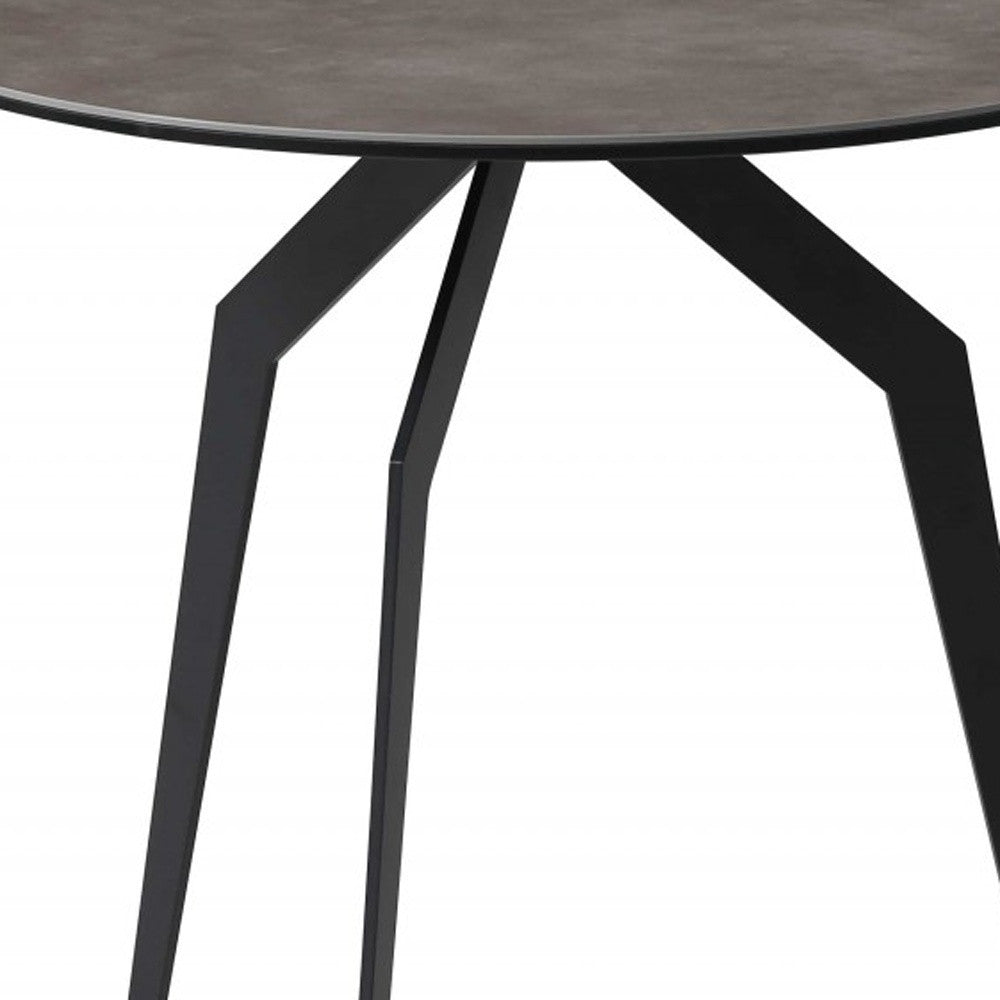 20 X 20 X 20 Black Ceramic Iron Side Table
