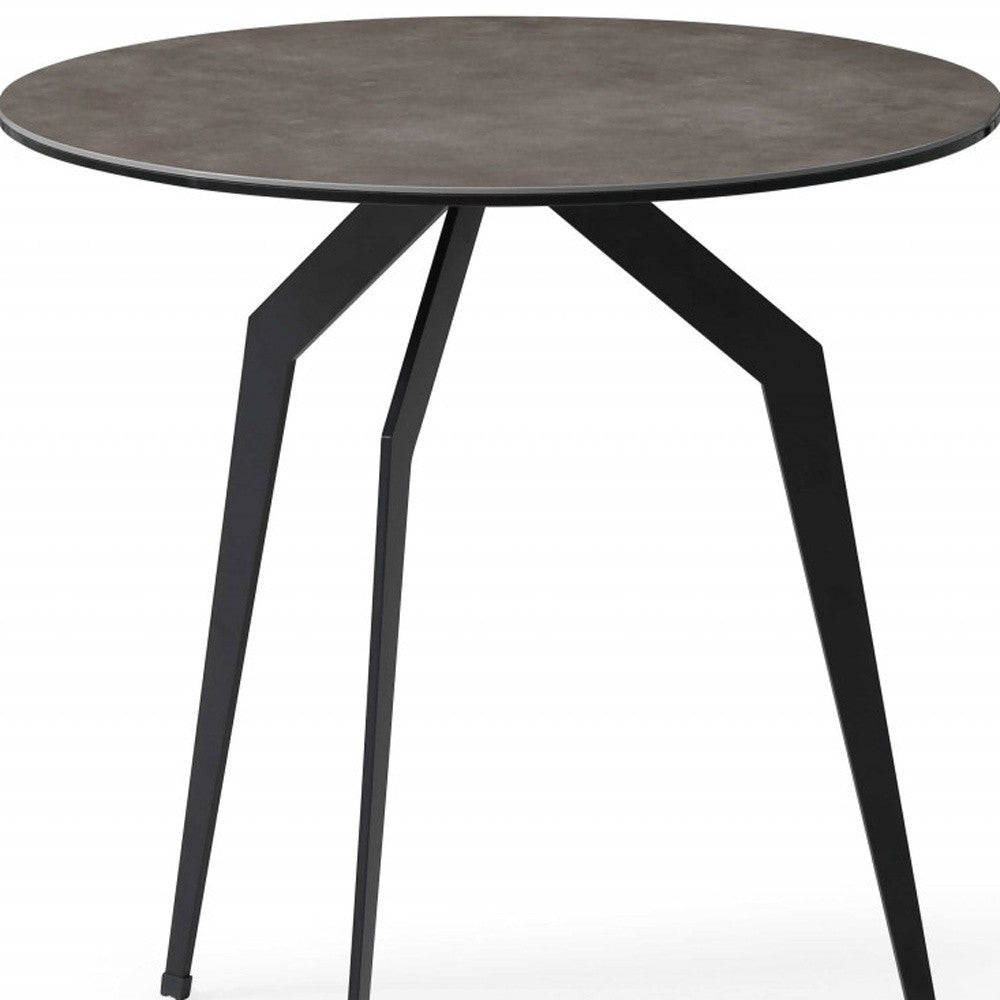 20 X 20 X 20 Black Ceramic Iron Side Table