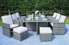 Gray 11 Piece Outdoor Dining Set With Cushions - 129