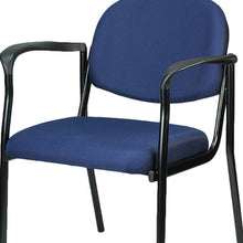 Navy Blue Fabric Seat Swivel Adjustable Task Chair Fabric Back Steel Frame