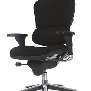 Black Fabric Tufted Seat Swivel Adjustable Task Chair Fabric Back Steel Frame