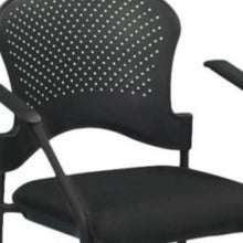 Black Fabric Seat Swivel Adjustable Task Chair Plastic Back Plastic Frame
