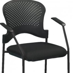 Black Fabric Seat Swivel Adjustable Task Chair Plastic Back Plastic Frame
