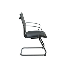 Black Faux Leather Tufted Seat Swivel Task Chair Leather Back Steel Frame