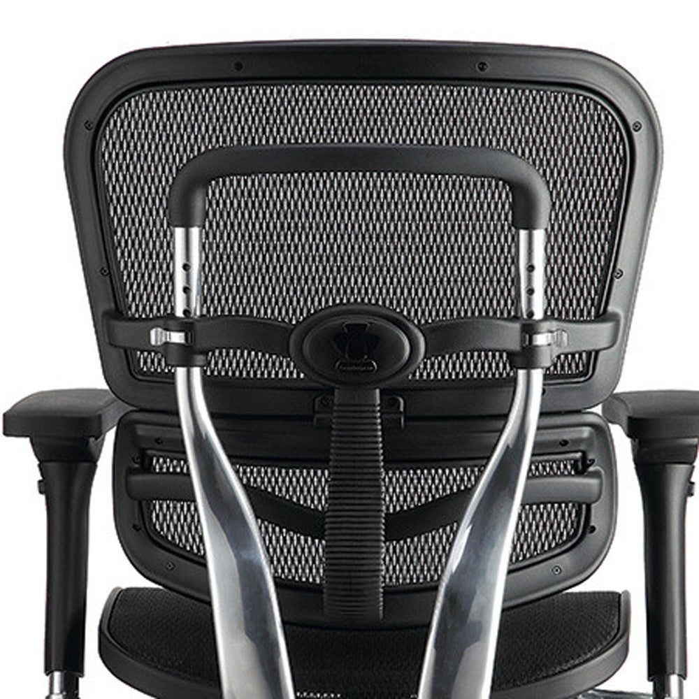 Black Mesh Seat Swivel Adjustable Task Chair Mesh Back Steel Frame
