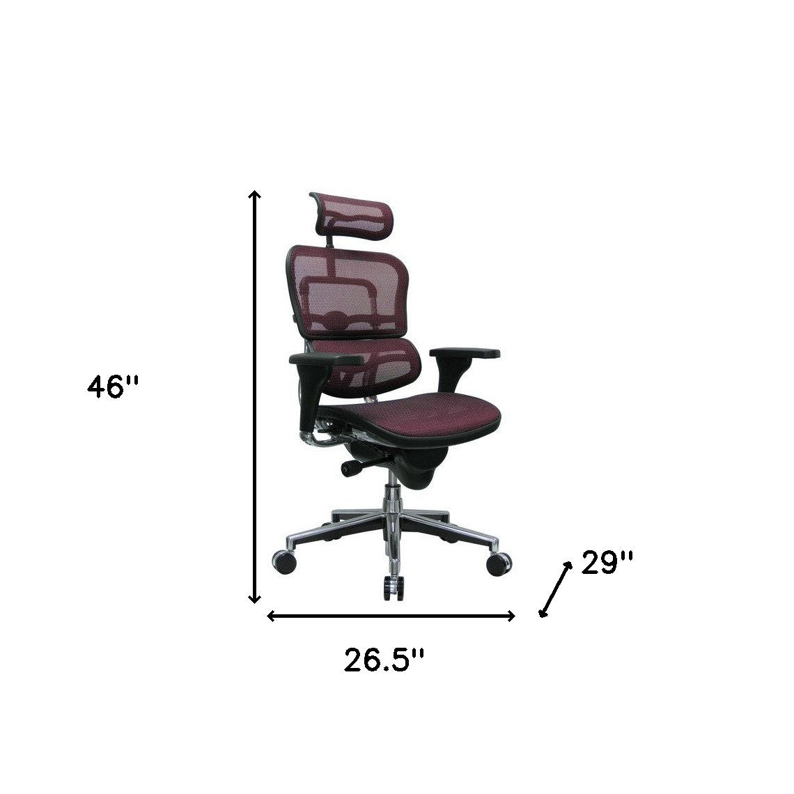 Plum Swivel Adjustable Executive Chair Mesh Back Plastic Frame