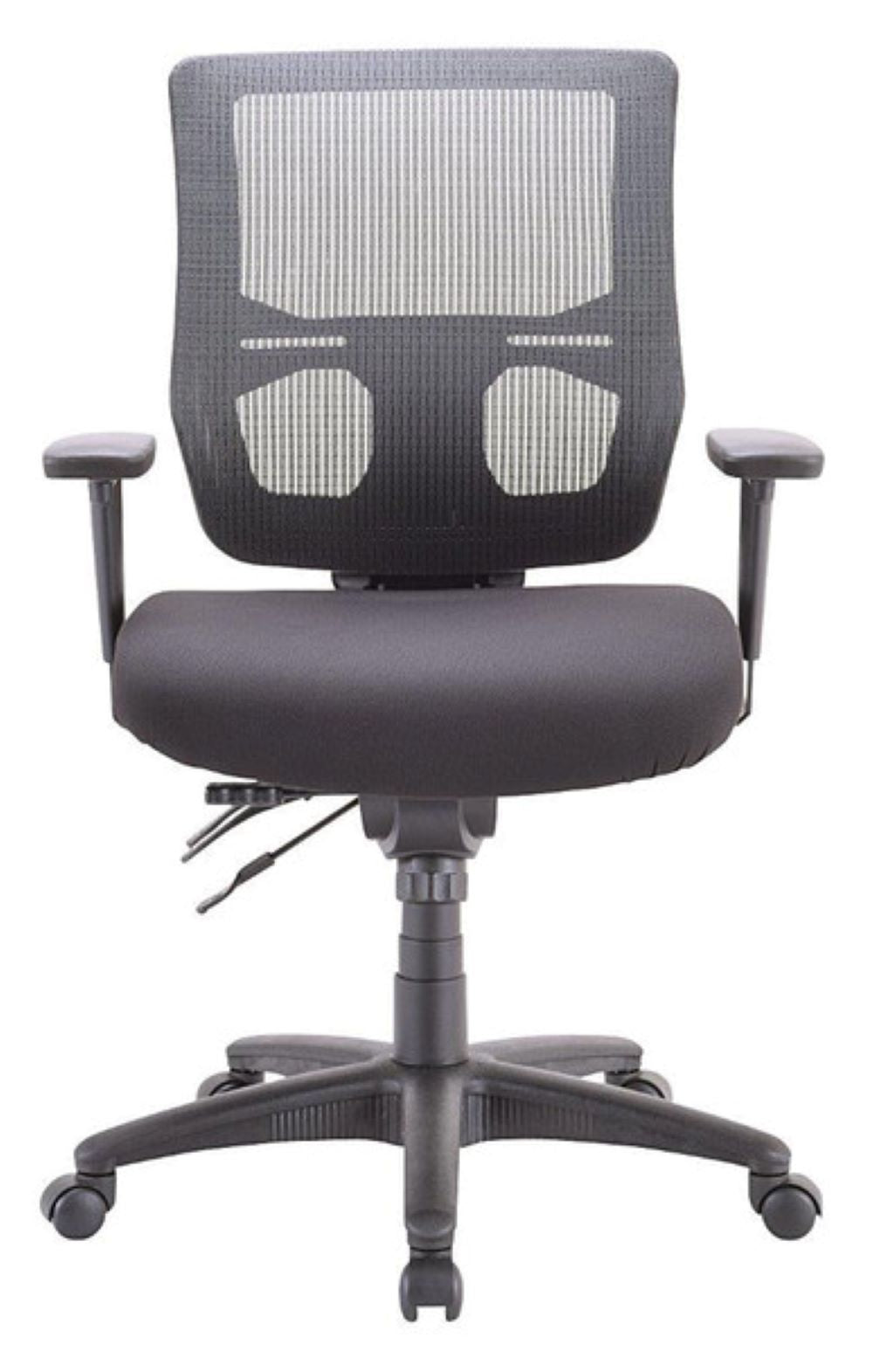 Gray Fabric Seat Swivel Adjustable Task Chair Mesh Back Plastic Frame