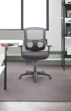 Gray Fabric Seat Swivel Adjustable Task Chair Mesh Back Plastic Frame