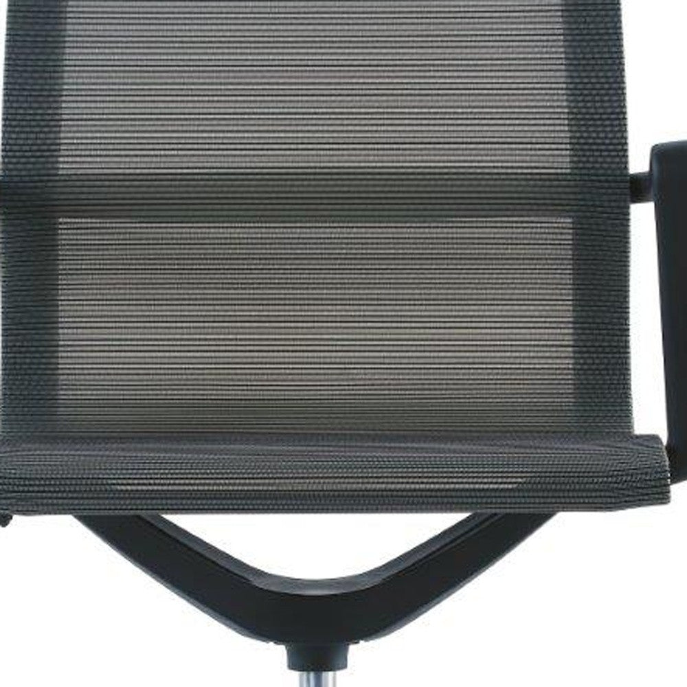 Black Vinyl Tufted Seat Swivel Adjustable Task Chair Fabric Back Plastic Frame