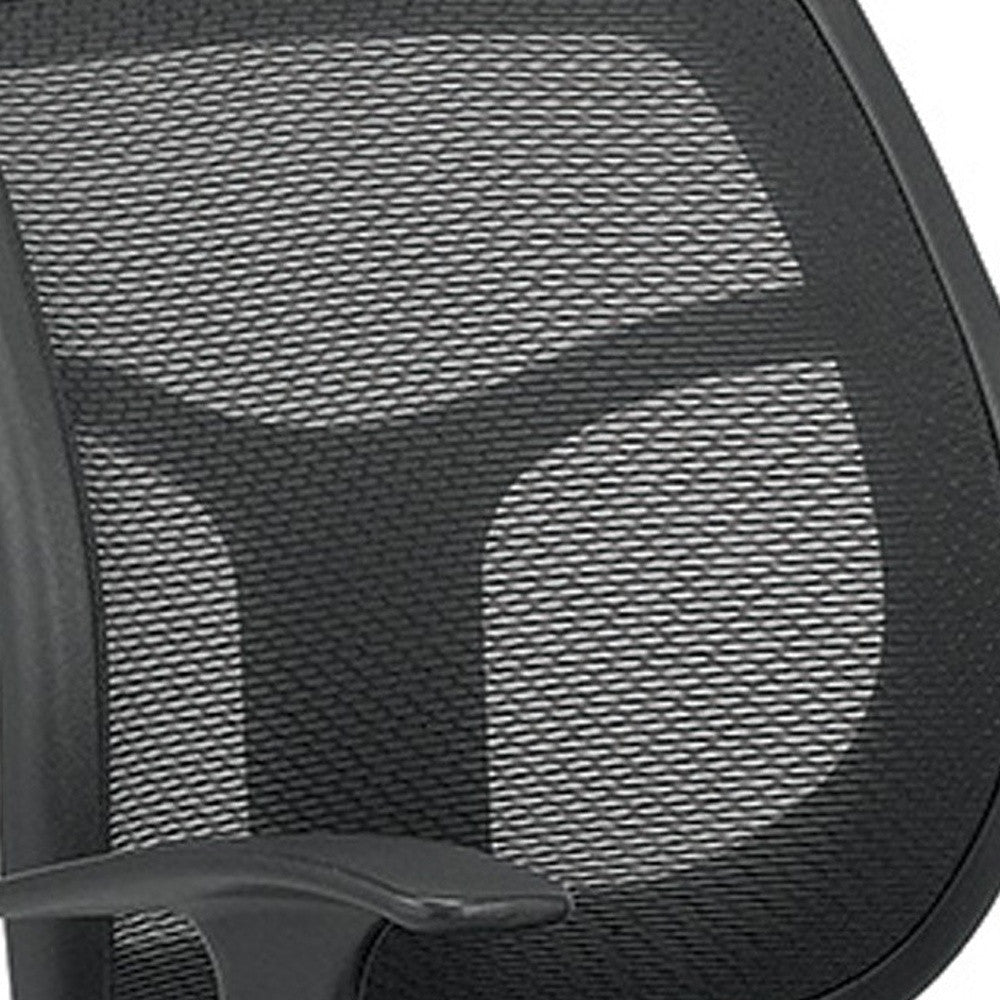 Black Fabric Seat Swivel Task Chair Mesh Back Plastic Frame
