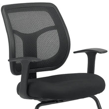 Black Fabric Seat Swivel Task Chair Mesh Back Plastic Frame