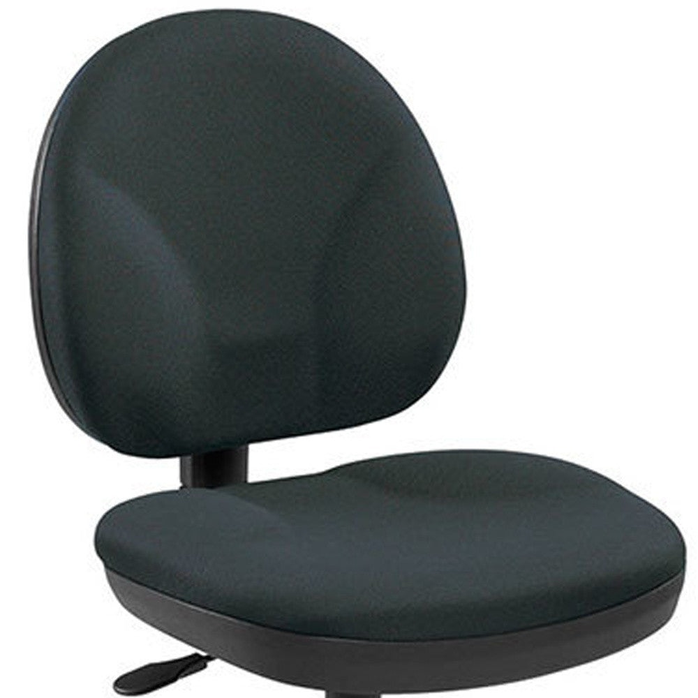 Ebony Fabric Seat Swivel Adjustable Task Chair Fabric Back Plastic Frame