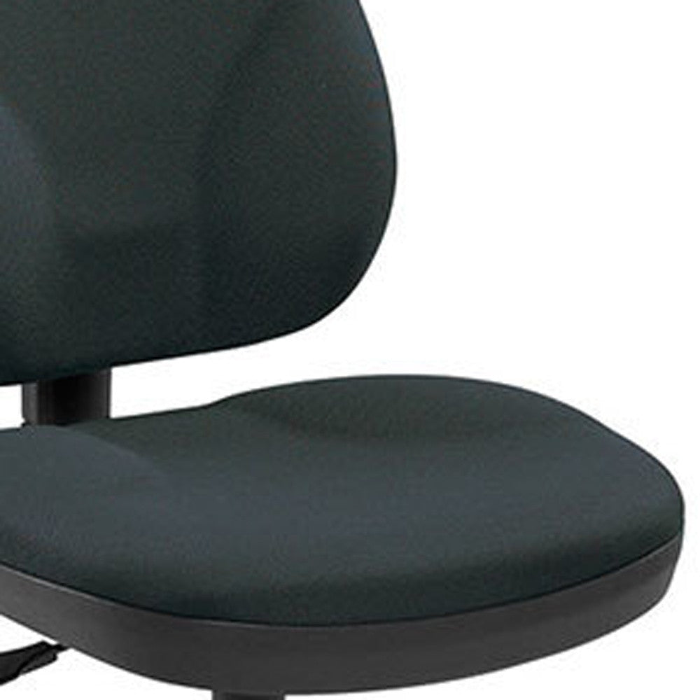 Ebony Fabric Seat Swivel Adjustable Task Chair Fabric Back Plastic Frame