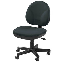 Ebony Fabric Seat Swivel Adjustable Task Chair Fabric Back Plastic Frame
