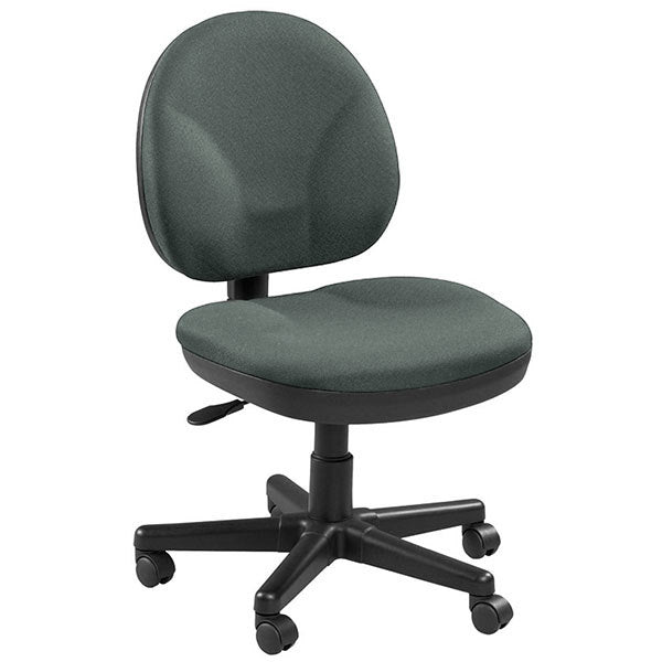 Ebony Fabric Seat Swivel Adjustable Task Chair Fabric Back Plastic Frame