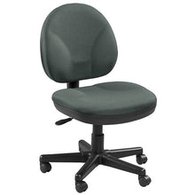 Ebony Fabric Seat Swivel Adjustable Task Chair Fabric Back Plastic Frame