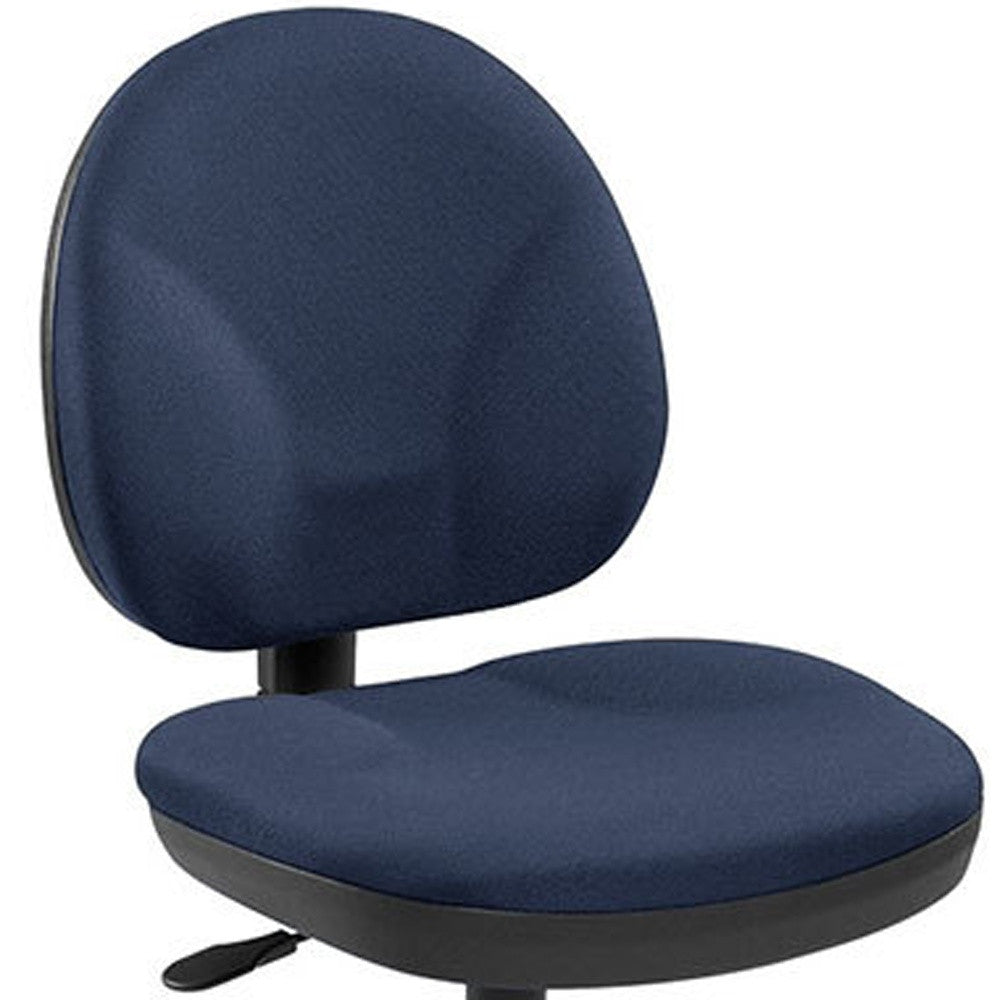 Ebony Fabric Seat Swivel Adjustable Task Chair Fabric Back Plastic Frame