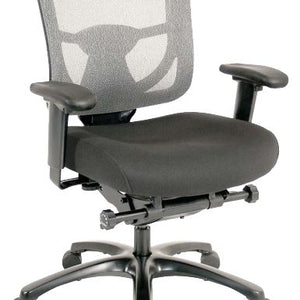Slate Gray Fabric Seat Swivel Adjustable Task Chair Mesh Back Plastic Frame