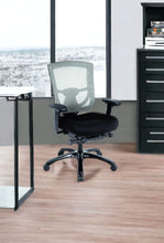 Slate Gray Fabric Seat Swivel Adjustable Task Chair Mesh Back Plastic Frame