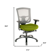 Slate Gray Fabric Seat Swivel Adjustable Task Chair Mesh Back Plastic Frame