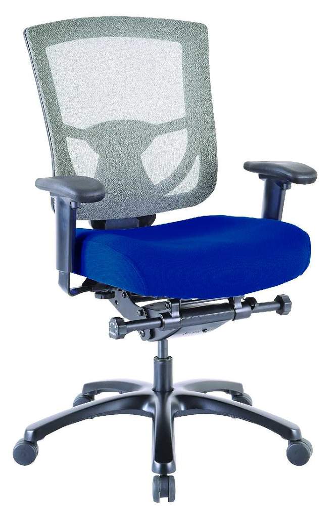 Slate Gray Fabric Seat Swivel Adjustable Task Chair Mesh Back Plastic Frame