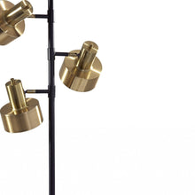 Brass Three Light Tree Floor Lamp With Gold Solid Color Bell Shade 67