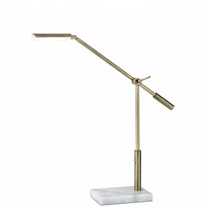 Sleek Brass Metal Adjustable And Dimmable Led Desk Lamp