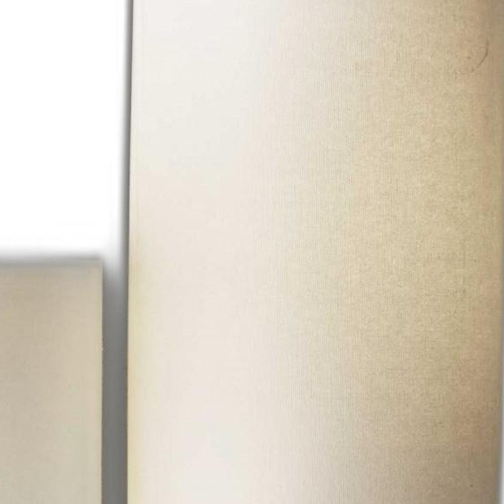 68" Three Light Novelty Floor Lamp With White Drum Shade